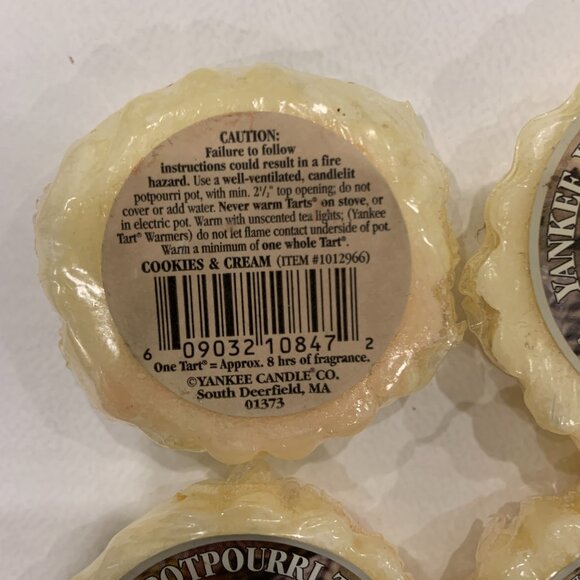 4 Yankee Candle Wax Tarts COOKIES & CREAM Rare and Retired Label - Picture 3 of 4